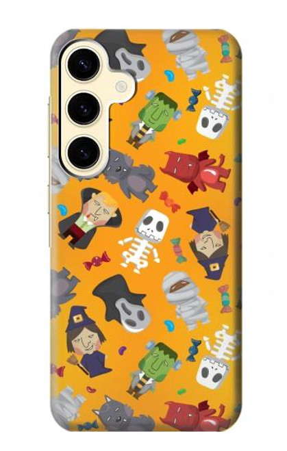 W3275 Mignon Halloween Motif Dessin animé Etui Coque Housse et Flip Housse Cuir pour Samsung Galaxy S24