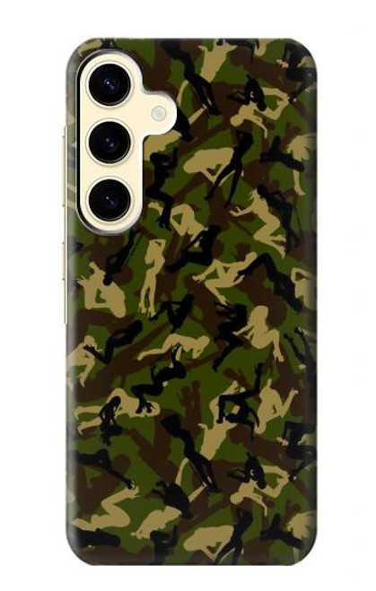 W3356 Camo camouflage de fille Etui Coque Housse et Flip Housse Cuir pour Samsung Galaxy S24