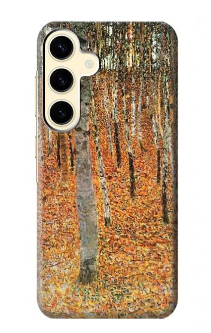 W3380 Gustav Klimt Bouleau Forêt Etui Coque Housse et Flip Housse Cuir pour Samsung Galaxy S24