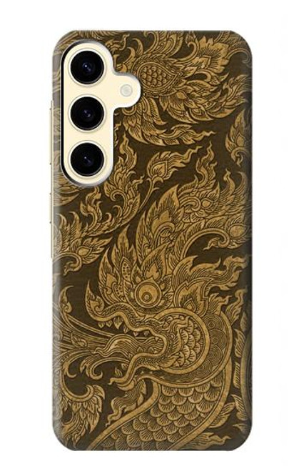 W3382 Art de la peinture thaïlandaise Naga Etui Coque Housse et Flip Housse Cuir pour Samsung Galaxy S24