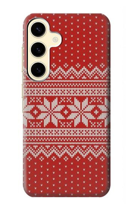 W3384 Motif d'hiver sans couture tricot Etui Coque Housse et Flip Housse Cuir pour Samsung Galaxy S24