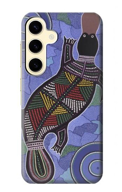 W3387 Platypus Art aborigène d'Australie Etui Coque Housse et Flip Housse Cuir pour Samsung Galaxy S24