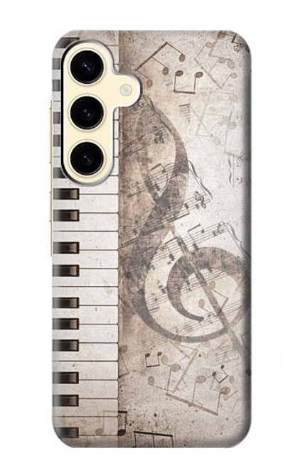 W3390 Note de musique Etui Coque Housse et Flip Housse Cuir pour Samsung Galaxy S24