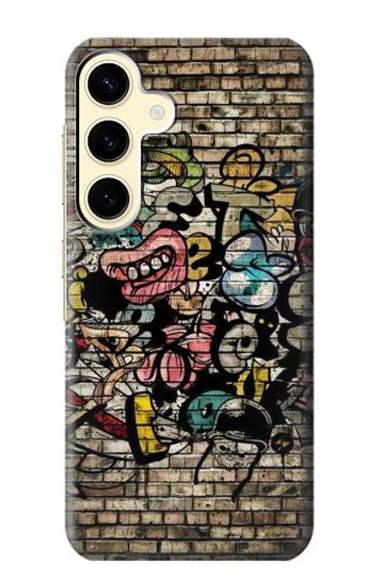 W3394 Graffiti mur Etui Coque Housse et Flip Housse Cuir pour Samsung Galaxy S24