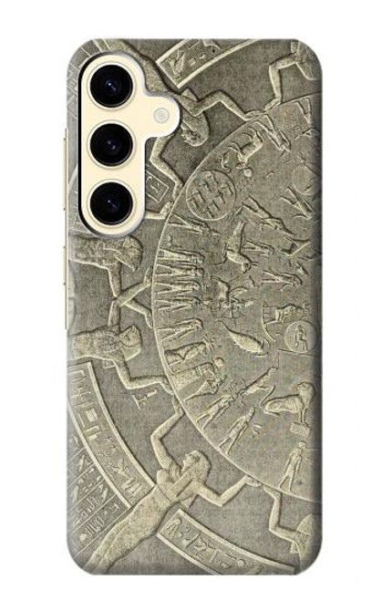 W3396 Dendérah Zodiaque Egypte ancienne Etui Coque Housse et Flip Housse Cuir pour Samsung Galaxy S24