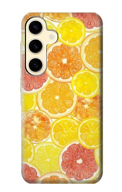 W3408 citron Etui Coque Housse et Flip Housse Cuir pour Samsung Galaxy S24