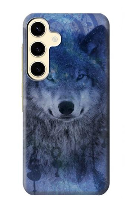 W3410 Loup Dream Catcher Etui Coque Housse et Flip Housse Cuir pour Samsung Galaxy S24