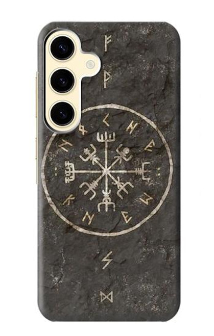 W3413 Ancient Norse Viking Symbole Etui Coque Housse et Flip Housse Cuir pour Samsung Galaxy S24