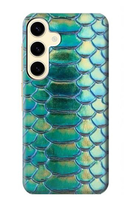 W3414 Vert Serpent Échelle graphique Imprimer Etui Coque Housse et Flip Housse Cuir pour Samsung Galaxy S24