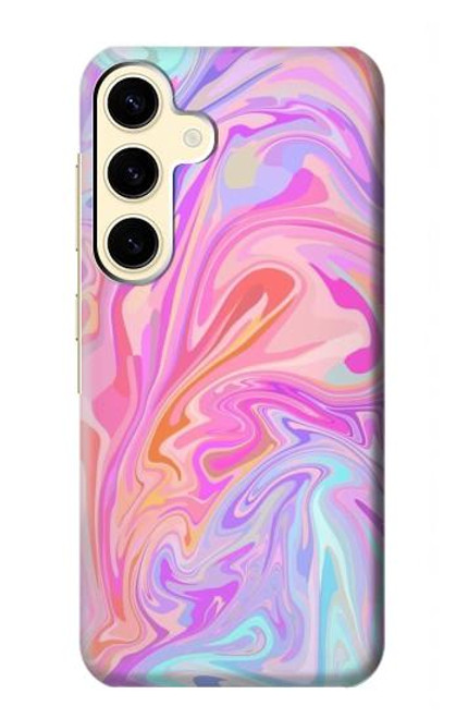 W3444 Art numérique liquide coloré Etui Coque Housse et Flip Housse Cuir pour Samsung Galaxy S24