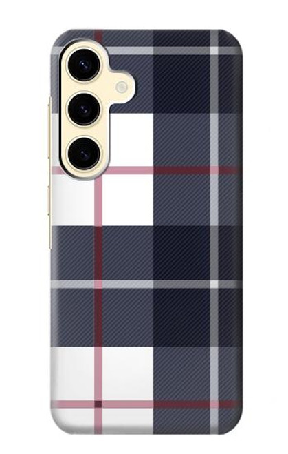 W3452 Plaid en tissu Etui Coque Housse et Flip Housse Cuir pour Samsung Galaxy S24