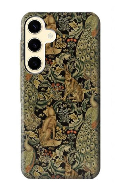 W3661 William Morris Forest Velvet Etui Coque Housse et Flip Housse Cuir pour Samsung Galaxy S24