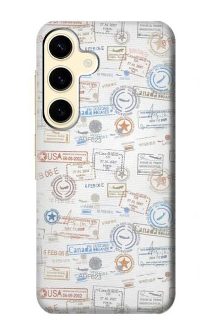 W3903 Timbres de voyage Etui Coque Housse et Flip Housse Cuir pour Samsung Galaxy S24