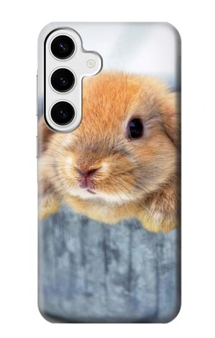 W0242 Lapin mignon Etui Coque Housse et Flip Housse Cuir pour Samsung Galaxy S24 Plus