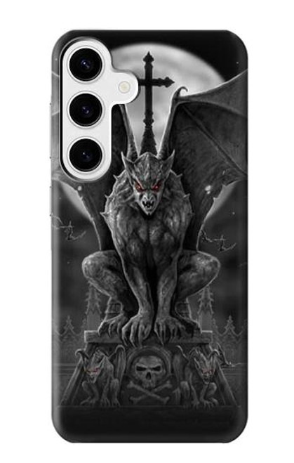 W0850 Gargouille diable démon Etui Coque Housse et Flip Housse Cuir pour Samsung Galaxy S24 Plus