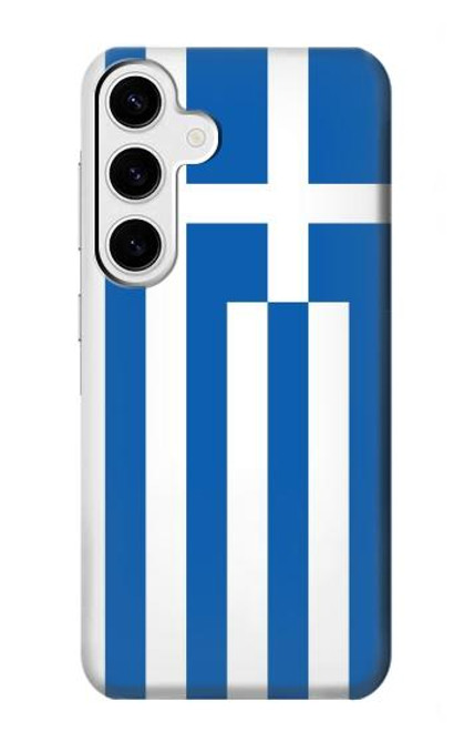 W3102 Drapeau de la Grèce Etui Coque Housse et Flip Housse Cuir pour Samsung Galaxy S24 Plus