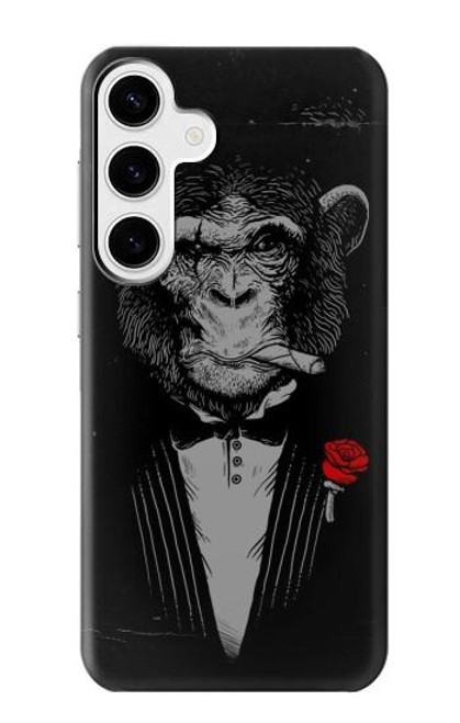 W3167 Singe drôle Dieu le Père Etui Coque Housse et Flip Housse Cuir pour Samsung Galaxy S24 Plus