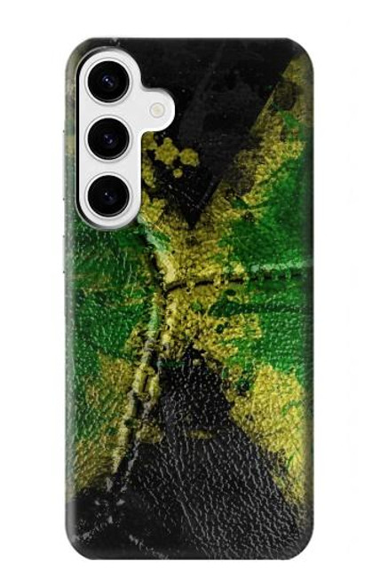 W3319 Jamaïque Drapeau graphique Football Millésime Etui Coque Housse et Flip Housse Cuir pour Samsung Galaxy S24 Plus