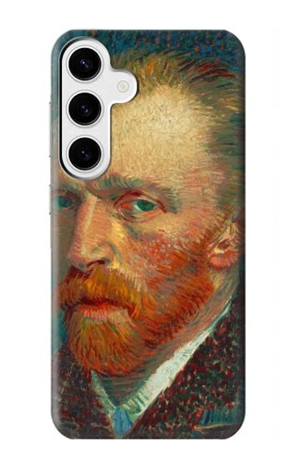 W3335 Vincent Van Gogh Autoportrait Etui Coque Housse et Flip Housse Cuir pour Samsung Galaxy S24 Plus