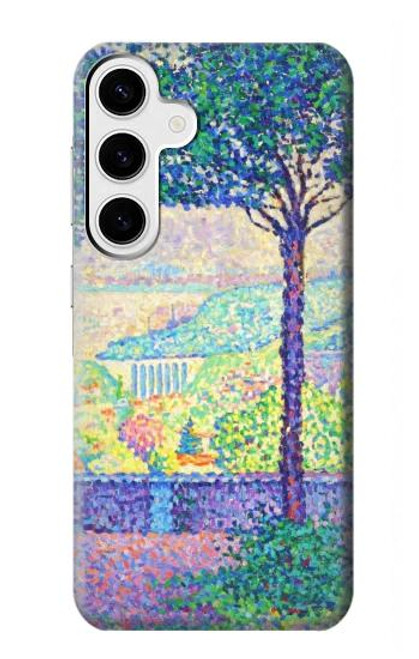 W3349 Paul Signac Terrasse de Meudon Etui Coque Housse et Flip Housse Cuir pour Samsung Galaxy S24 Plus