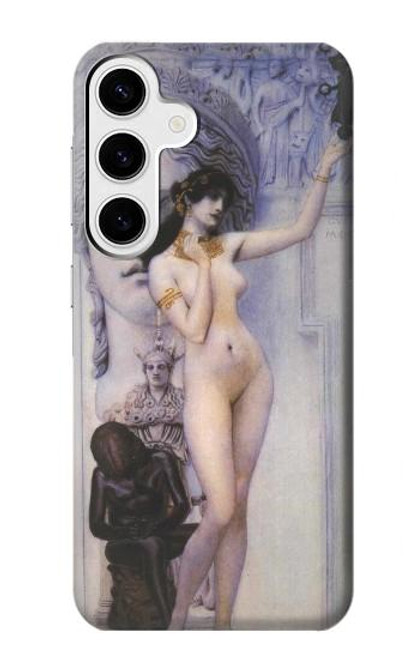 W3353 Gustav Klimt Allégorie de la sculpture Etui Coque Housse et Flip Housse Cuir pour Samsung Galaxy S24 Plus