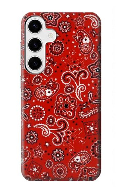 W3354 Rouge classique Bandana Etui Coque Housse et Flip Housse Cuir pour Samsung Galaxy S24 Plus