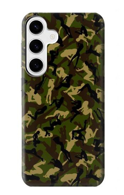 W3356 Camo camouflage de fille Etui Coque Housse et Flip Housse Cuir pour Samsung Galaxy S24 Plus