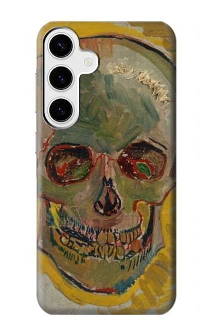 W3359 Vincent Van Gogh Crâne Etui Coque Housse et Flip Housse Cuir pour Samsung Galaxy S24 Plus