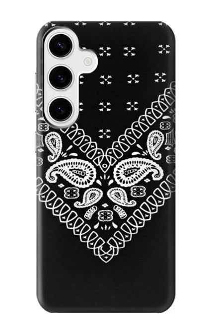 W3363 Motif Bandana Noir Etui Coque Housse et Flip Housse Cuir pour Samsung Galaxy S24 Plus