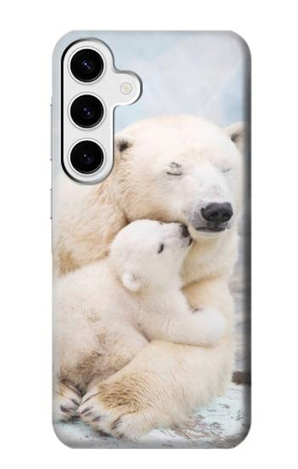 W3373 Famille d'ours polaire Etui Coque Housse et Flip Housse Cuir pour Samsung Galaxy S24 Plus