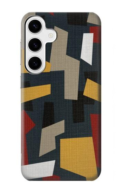 W3386 Résumé Tissu Texture Etui Coque Housse et Flip Housse Cuir pour Samsung Galaxy S24 Plus