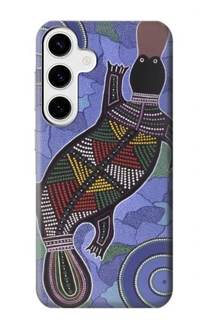 W3387 Platypus Art aborigène d'Australie Etui Coque Housse et Flip Housse Cuir pour Samsung Galaxy S24 Plus