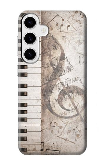 W3390 Note de musique Etui Coque Housse et Flip Housse Cuir pour Samsung Galaxy S24 Plus