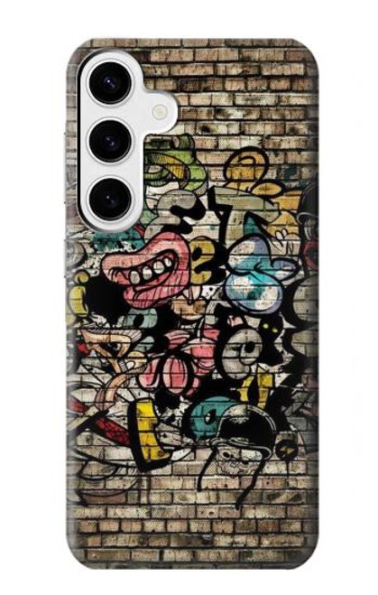 W3394 Graffiti mur Etui Coque Housse et Flip Housse Cuir pour Samsung Galaxy S24 Plus