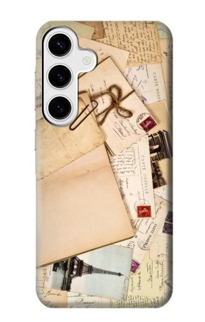 W3397 cartes postales souvenirs Etui Coque Housse et Flip Housse Cuir pour Samsung Galaxy S24 Plus