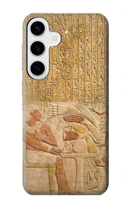 W3398 Egypte Stela Montouhotep Etui Coque Housse et Flip Housse Cuir pour Samsung Galaxy S24 Plus