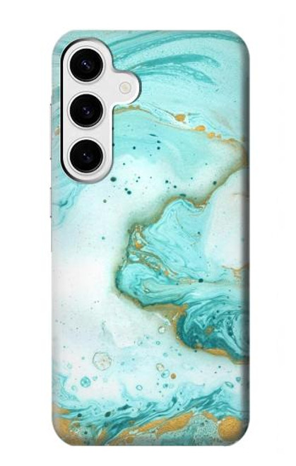 W3399 Vert Marbre Imprimer Graphique Etui Coque Housse et Flip Housse Cuir pour Samsung Galaxy S24 Plus