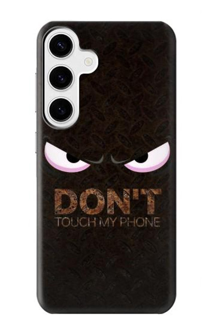 W3412 Ne touche pas mon téléphone Etui Coque Housse et Flip Housse Cuir pour Samsung Galaxy S24 Plus