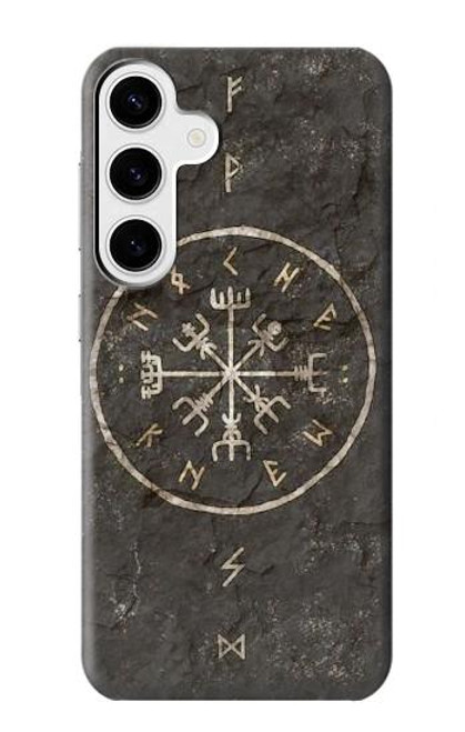 W3413 Ancient Norse Viking Symbole Etui Coque Housse et Flip Housse Cuir pour Samsung Galaxy S24 Plus