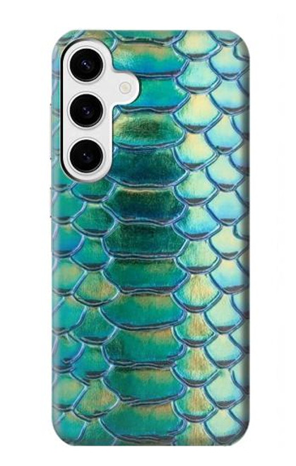 W3414 Vert Serpent Échelle graphique Imprimer Etui Coque Housse et Flip Housse Cuir pour Samsung Galaxy S24 Plus