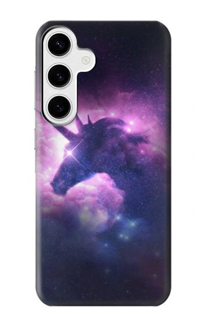 W3538 Licorne Galaxie Etui Coque Housse et Flip Housse Cuir pour Samsung Galaxy S24 Plus