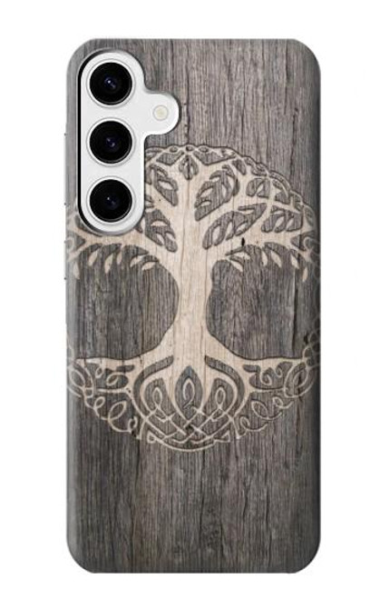 W3591 Viking Arbre de vie Symbole Etui Coque Housse et Flip Housse Cuir pour Samsung Galaxy S24 Plus