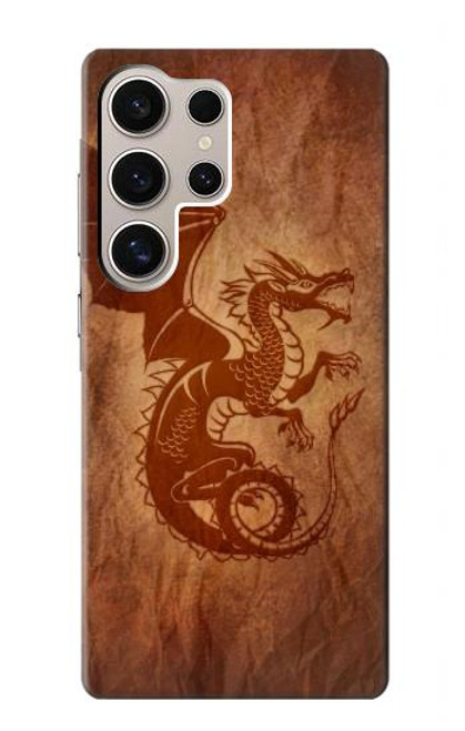 W3086 Rouge dragon Tatouage Etui Coque Housse et Flip Housse Cuir pour Samsung Galaxy S24 Ultra