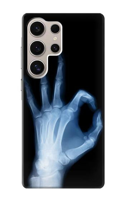 W3239 X-Ray Geste de la main OK Etui Coque Housse et Flip Housse Cuir pour Samsung Galaxy S24 Ultra