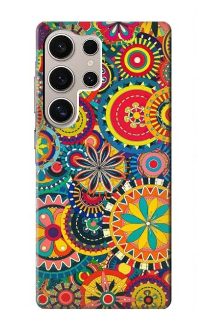 W3272 Motif coloré Etui Coque Housse et Flip Housse Cuir pour Samsung Galaxy S24 Ultra