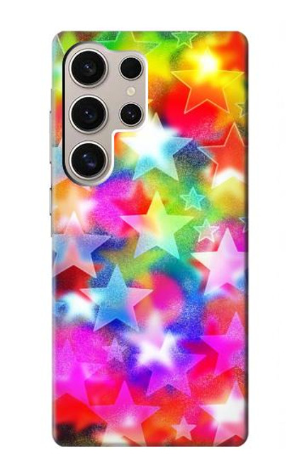 W3292 Coloré Disco étoile Etui Coque Housse et Flip Housse Cuir pour Samsung Galaxy S24 Ultra