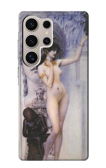 W3353 Gustav Klimt Allégorie de la sculpture Etui Coque Housse et Flip Housse Cuir pour Samsung Galaxy S24 Ultra