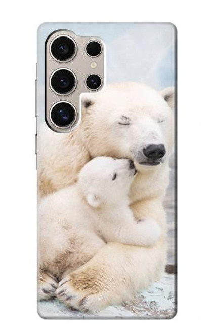 W3373 Famille d'ours polaire Etui Coque Housse et Flip Housse Cuir pour Samsung Galaxy S24 Ultra