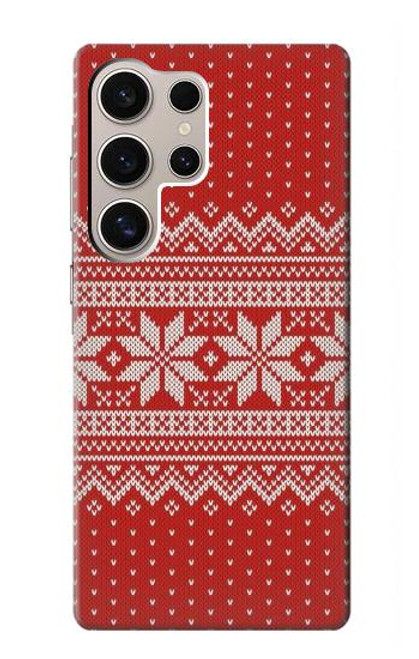 W3384 Motif d'hiver sans couture tricot Etui Coque Housse et Flip Housse Cuir pour Samsung Galaxy S24 Ultra