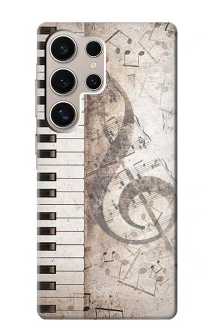 W3390 Note de musique Etui Coque Housse et Flip Housse Cuir pour Samsung Galaxy S24 Ultra